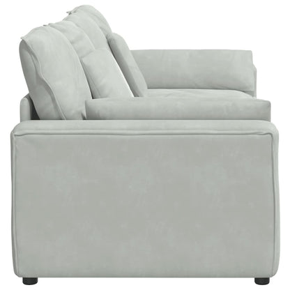 Modulares Sofa mit Kissen Hellgrau