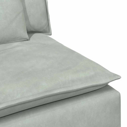 Modulares Sofa mit Kissen Hellgrau