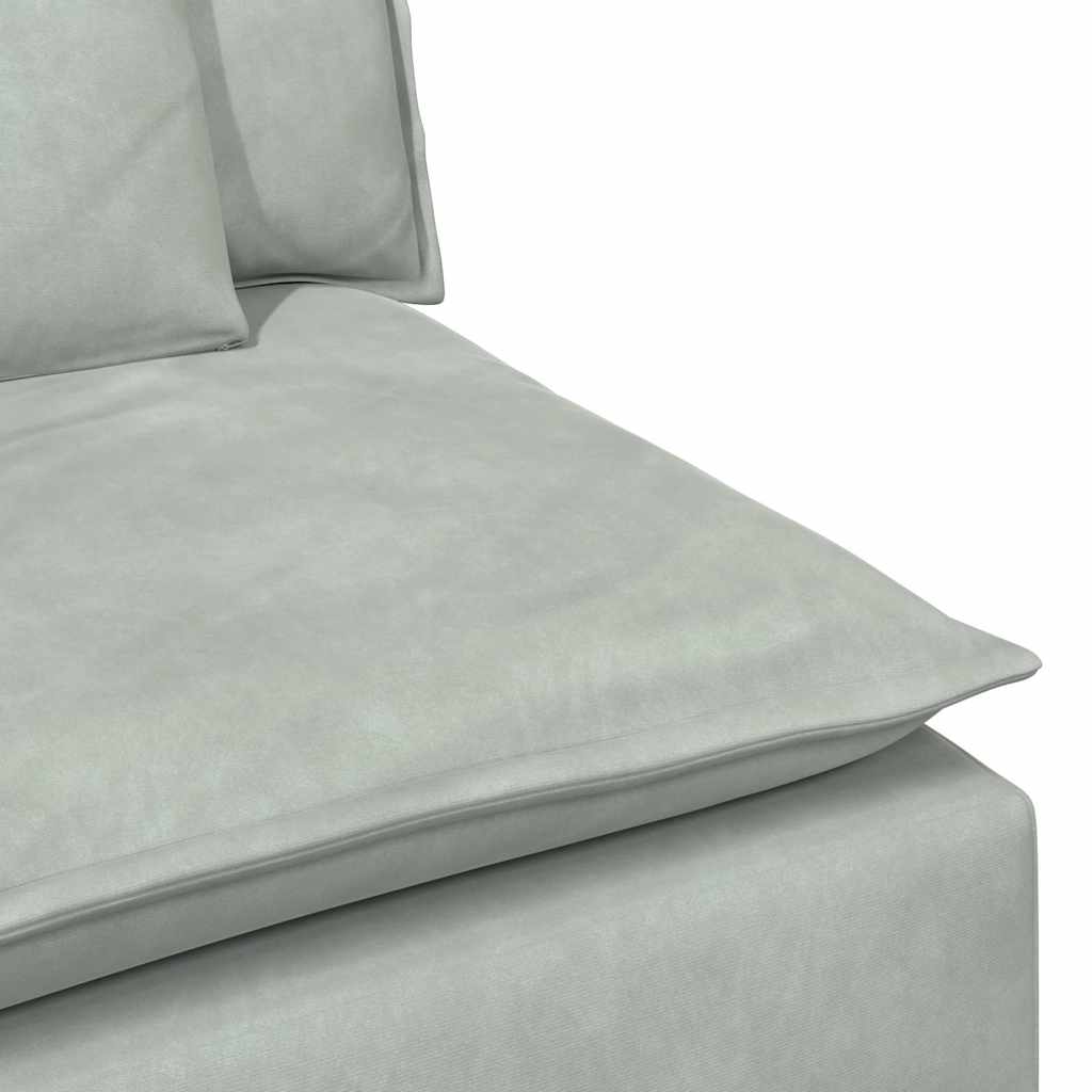 Modulares Sofa mit Kissen Hellgrau