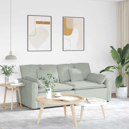 Modulares Sofa mit Kissen Hellgrau