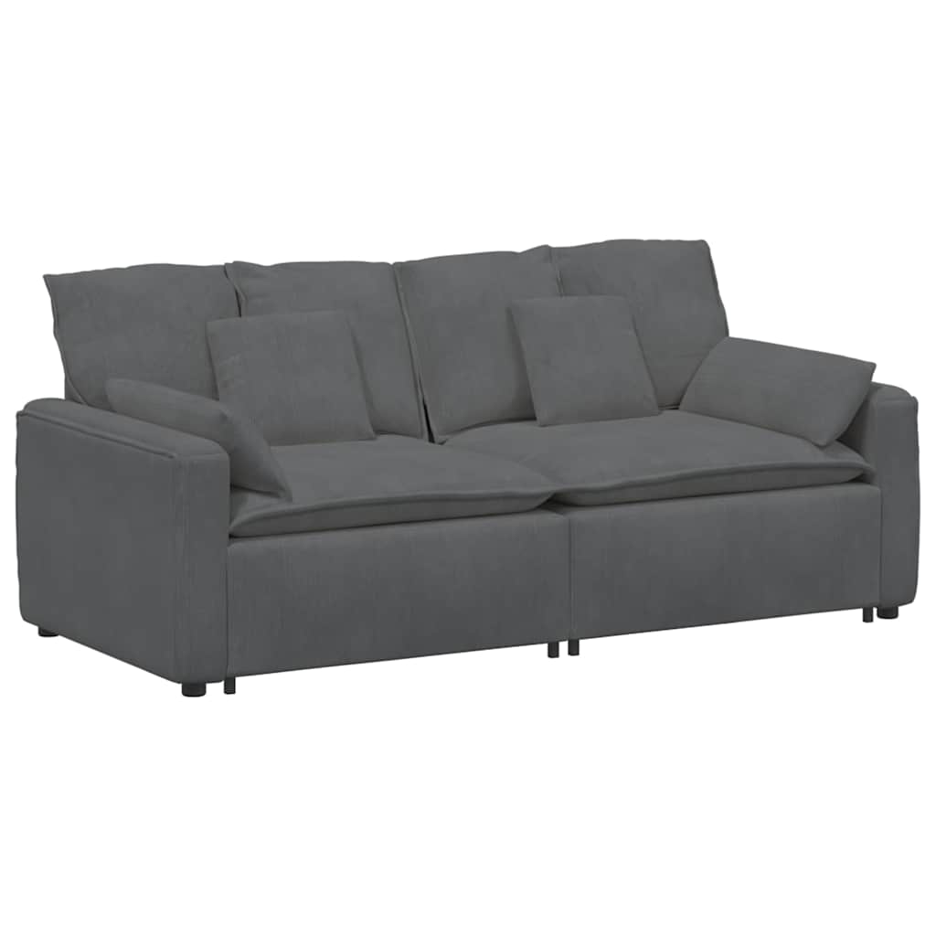 Modulares Sofa mit Kissen Dunkelgrau