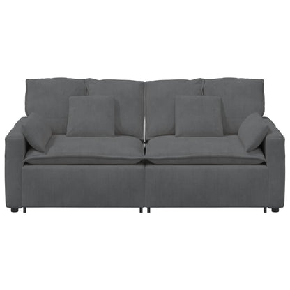 Modulares Sofa mit Kissen Dunkelgrau