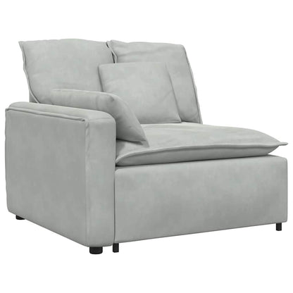 Modulares Sofa mit Kissen Samt Hellgrau