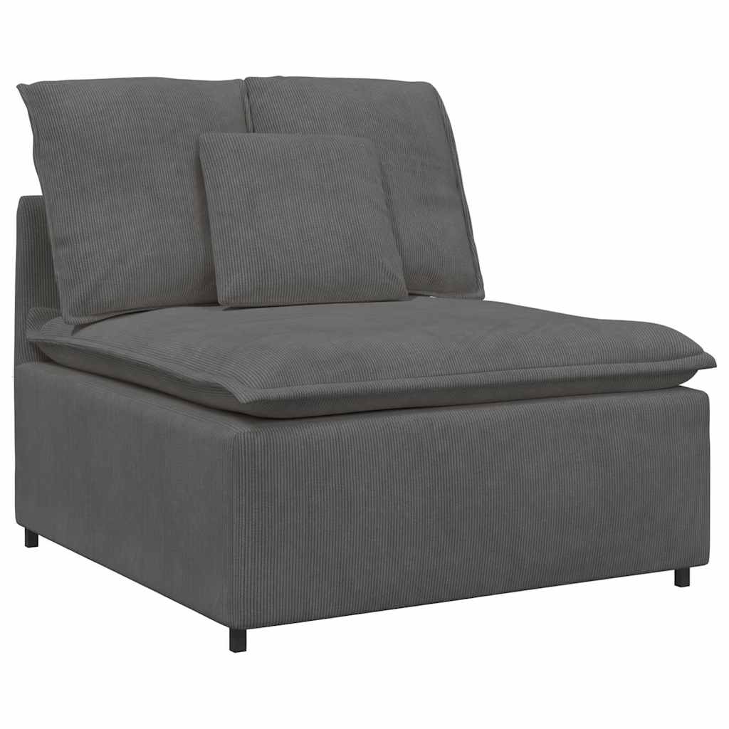Modulares Sofa mit Kissen Cordstoff Dunkelgrau