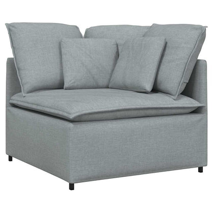 Modulares Sofa mit Kissen Stoff Hellgrau