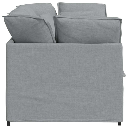 Modulares Sofa mit Kissen Stoff Hellgrau