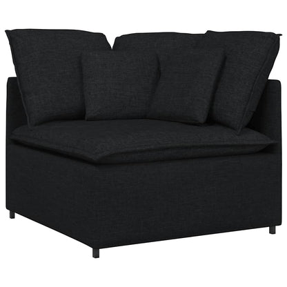 Modulares Sofa mit Kissen Stoff Schwarz