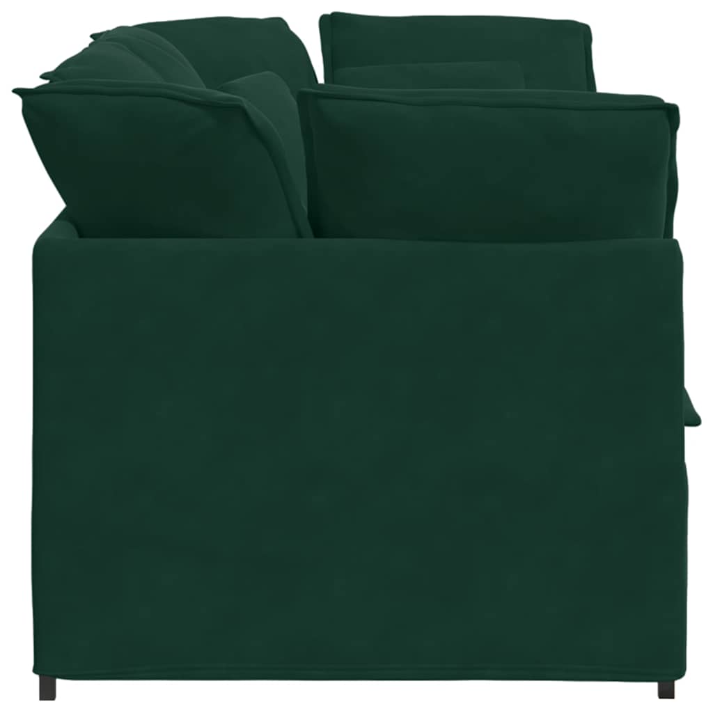 Modulares Sofa mit Kissen Samt Dunkelgrün