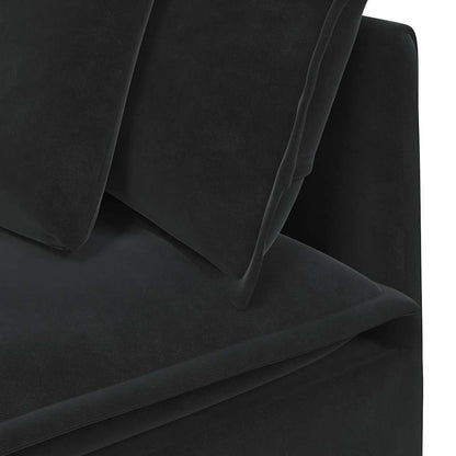 Modulares Sofa mit Kissen Samt Schwarz