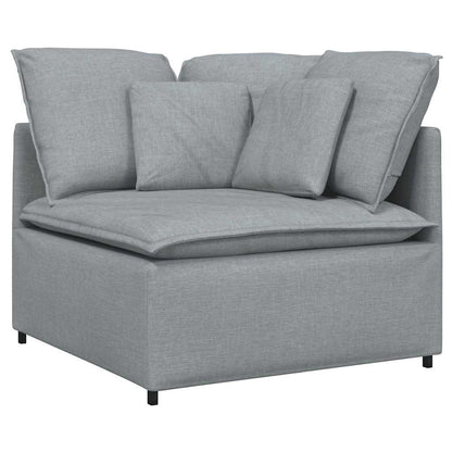 Modulares Sofa mit Kissen Stoff Hellgrau
