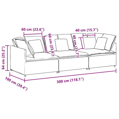 Modulares Sofa mit Kissen Stoff Dunkelgrau