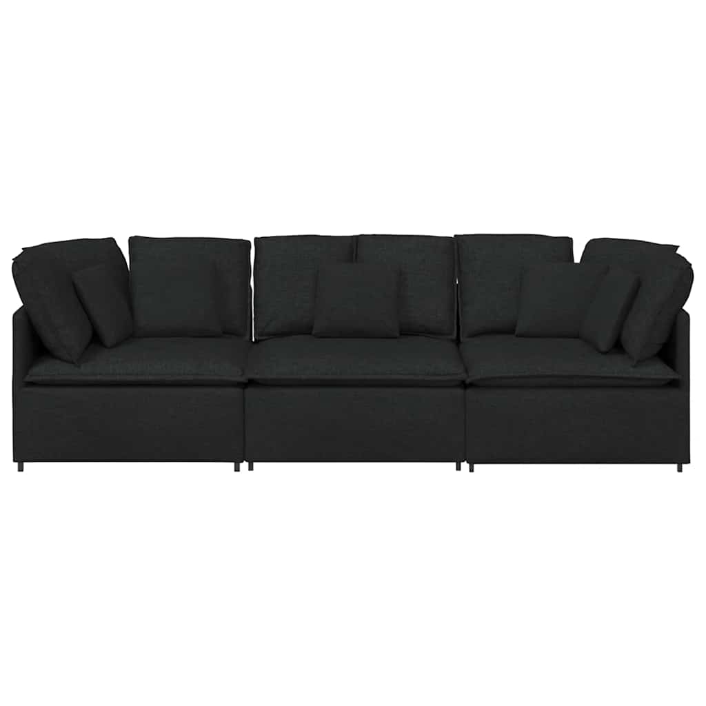 Modular sofa with cushions fabric black