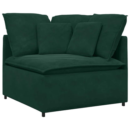Modulares Sofa mit Kissen Samt Dunkelgrün