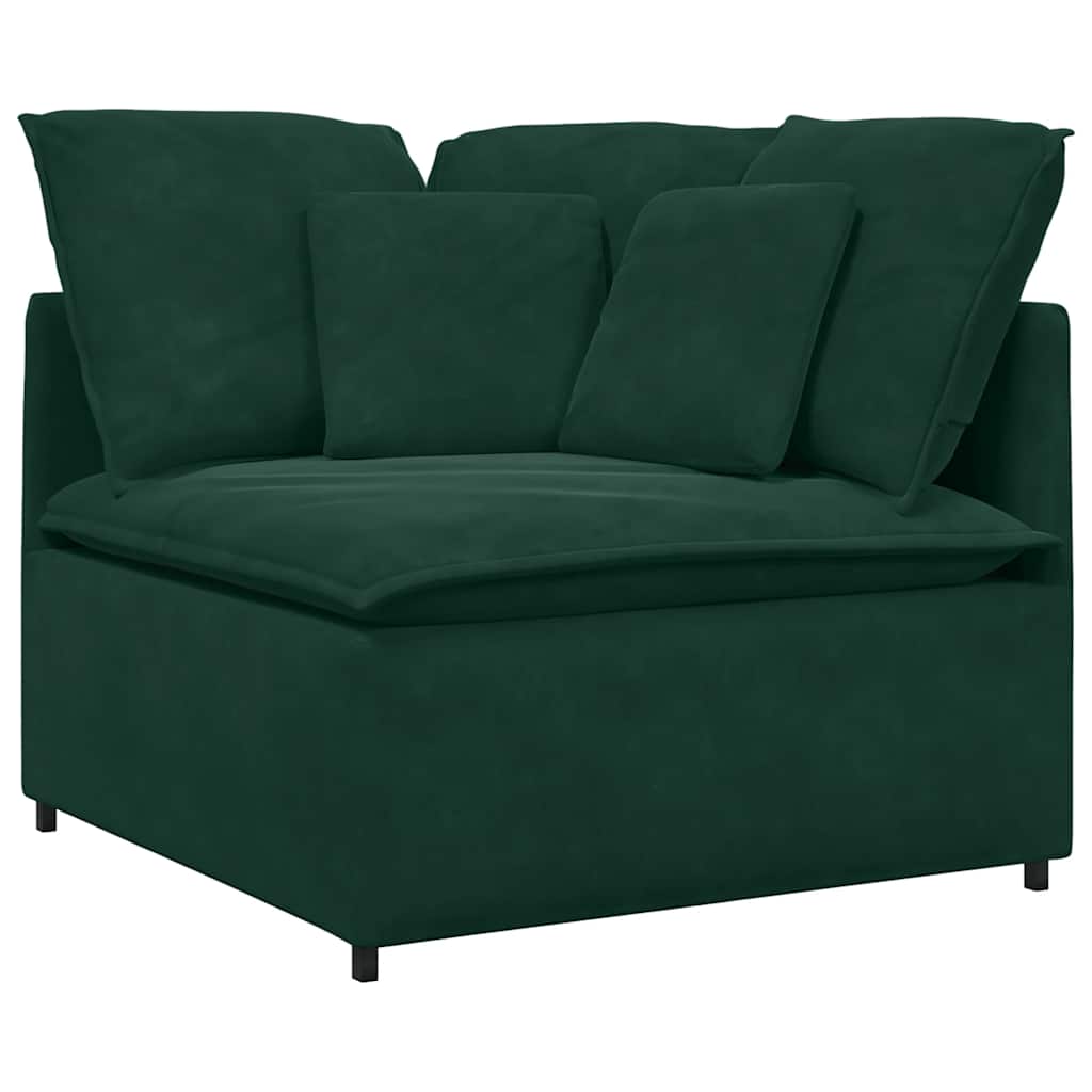 Modulares Sofa mit Kissen Samt Dunkelgrün