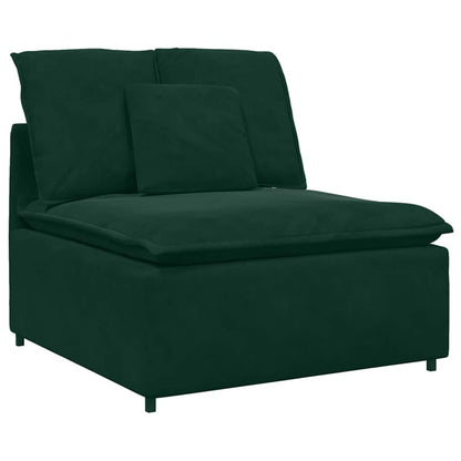 Modulares Sofa mit Kissen Samt Dunkelgrün