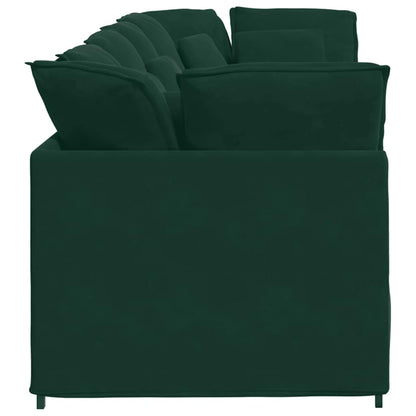 Modulares Sofa mit Kissen Samt Dunkelgrün