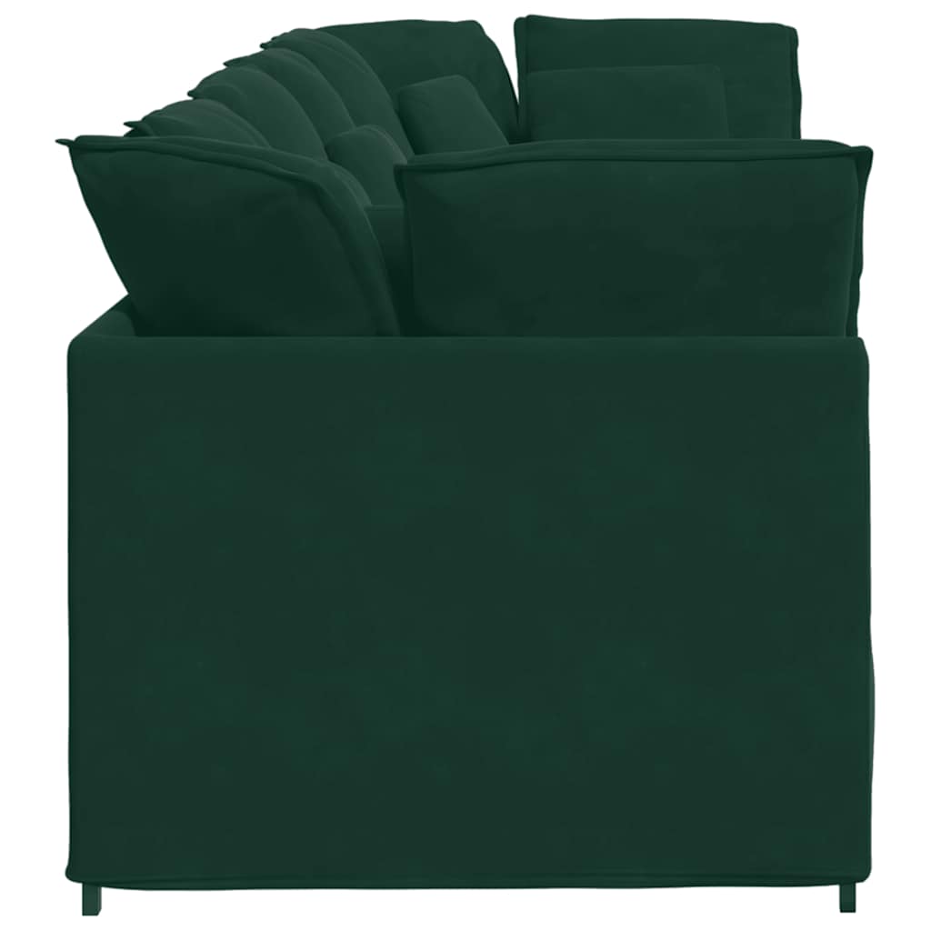 Modulares Sofa mit Kissen Samt Dunkelgrün