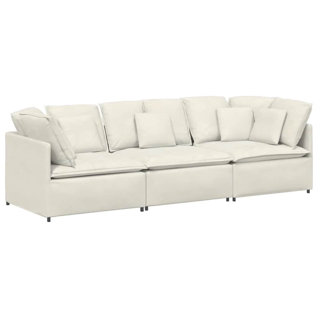 Modulares Sofa mit Kissen Samt Cream