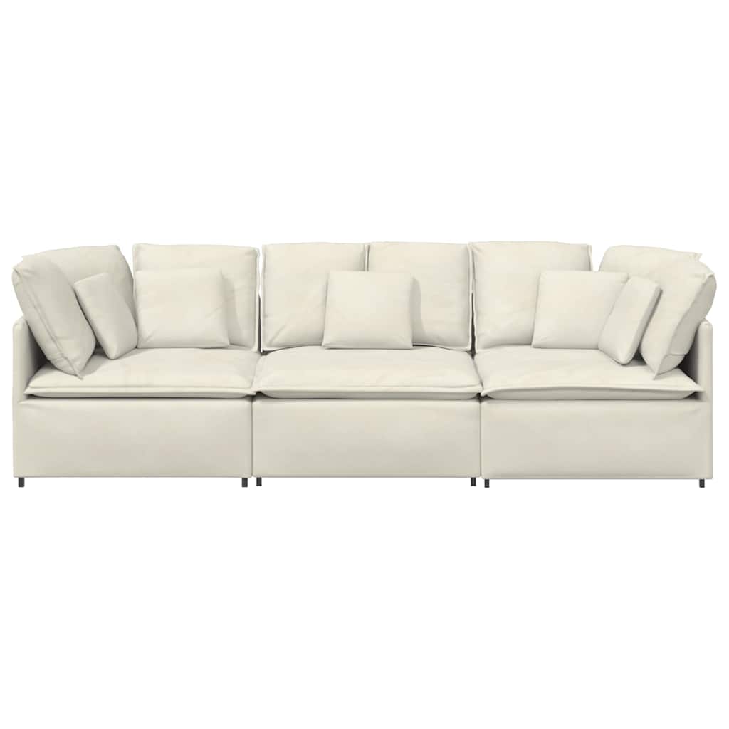 Modulares Sofa mit Kissen Samt Cream