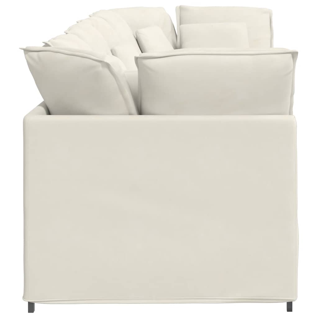 Modulares Sofa mit Kissen Samt Cream