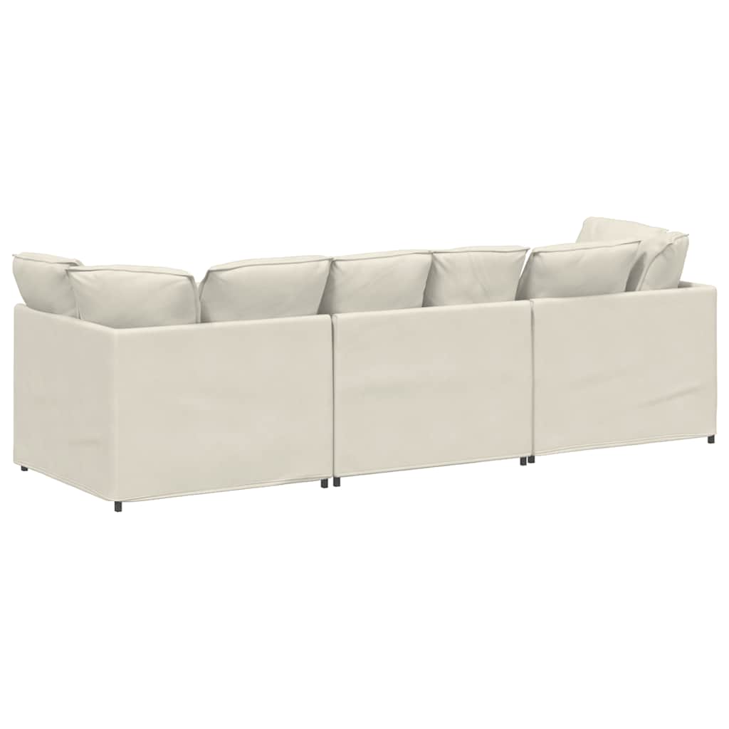 Modulares Sofa mit Kissen Samt Cream