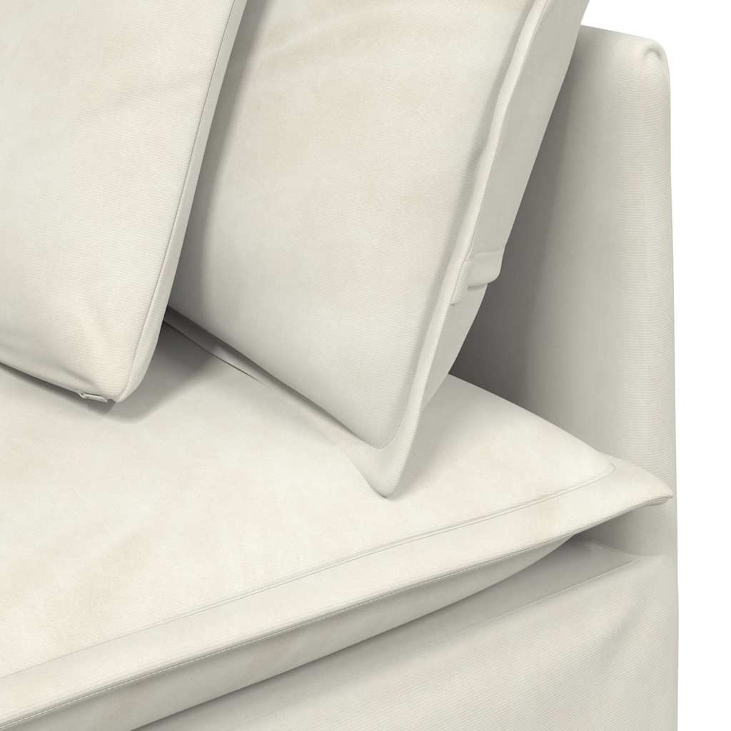 Modulares Sofa mit Kissen Samt Cream