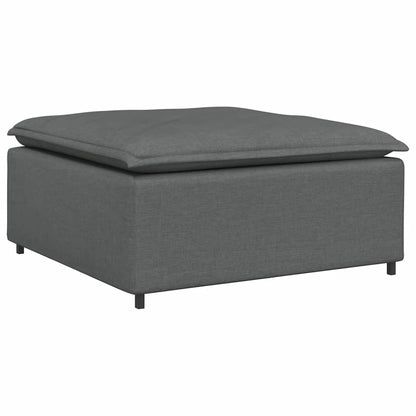 Modulares Sofa mit Fußhocker Kissen Stoff Dunkelgrau