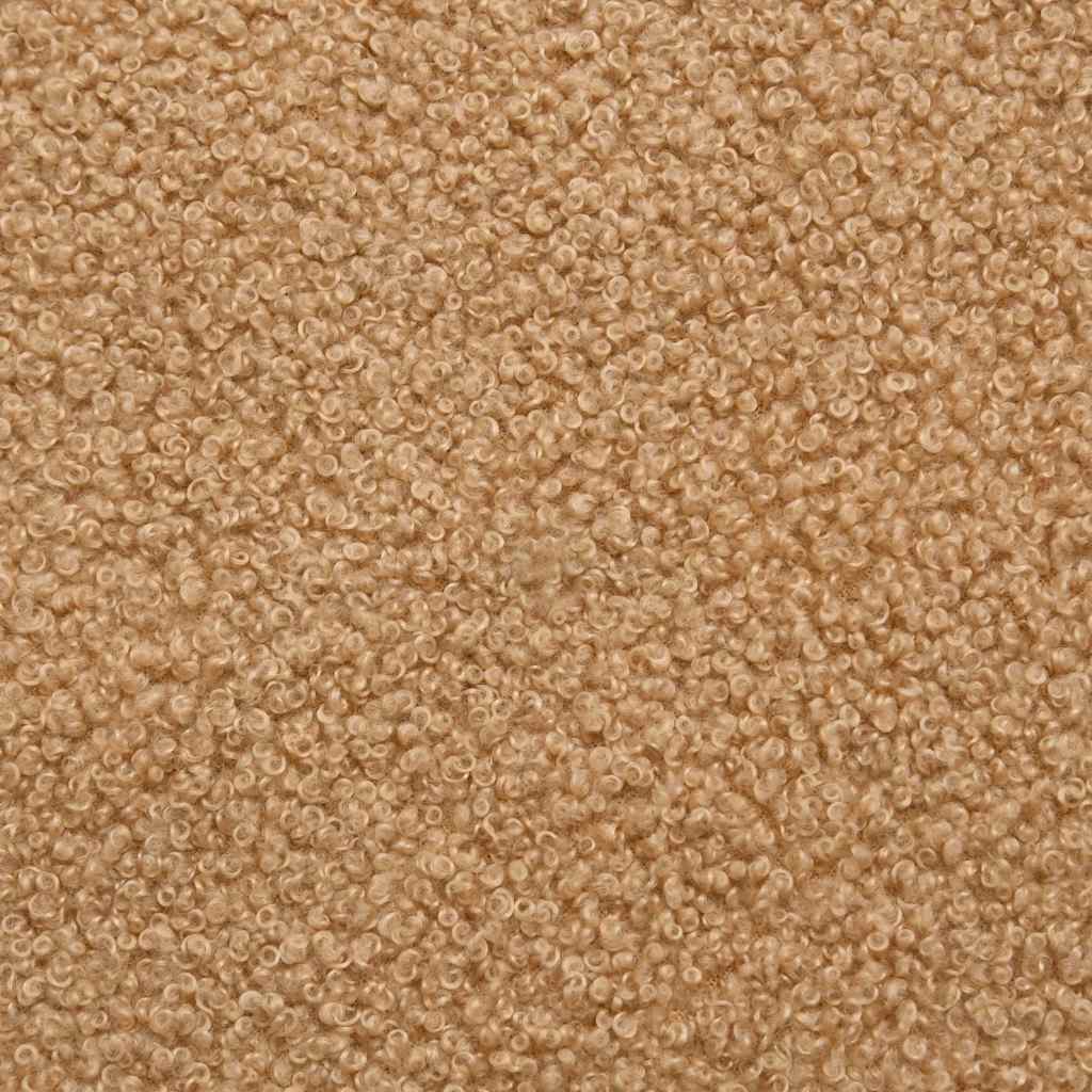 Canapé modulable avec coussin repose-pieds en tissu aspect laine d'agneau beige