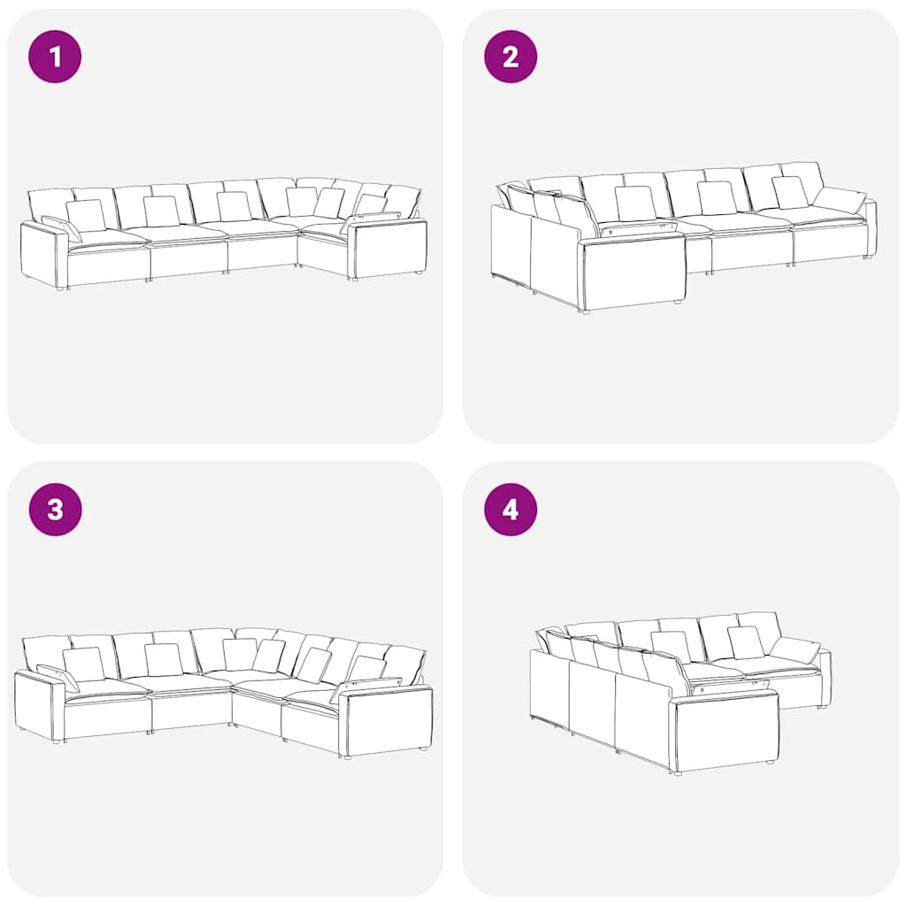 Modulares Sofa mit Kissen Samt Dunkelgrün
