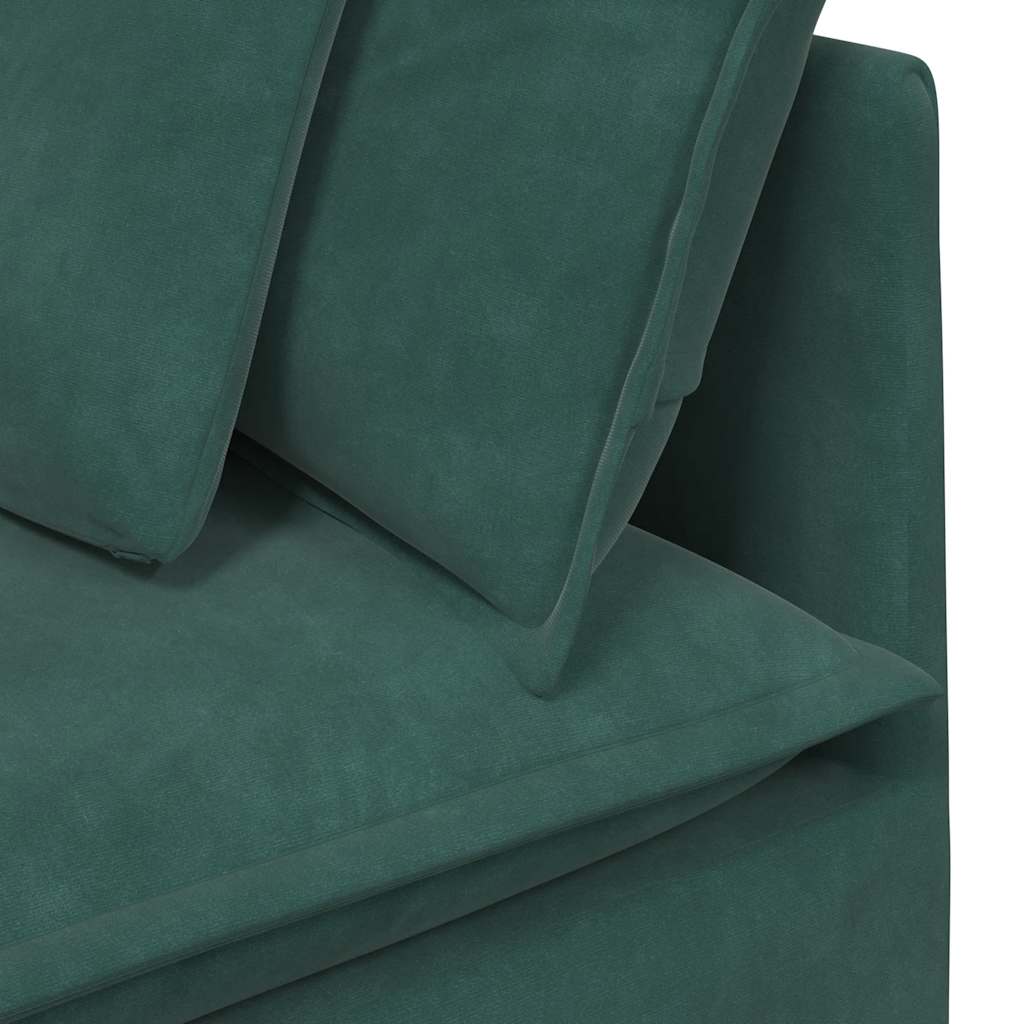 Modulares Sofa mit Kissen Samt Dunkelgrün