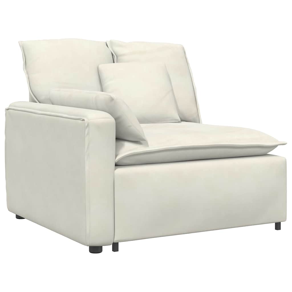 Modulares Sofa mit Kissen Samt Cream