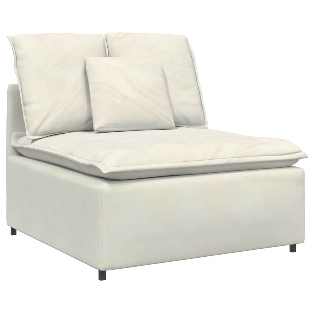 Modulares Sofa mit Kissen Samt Cream