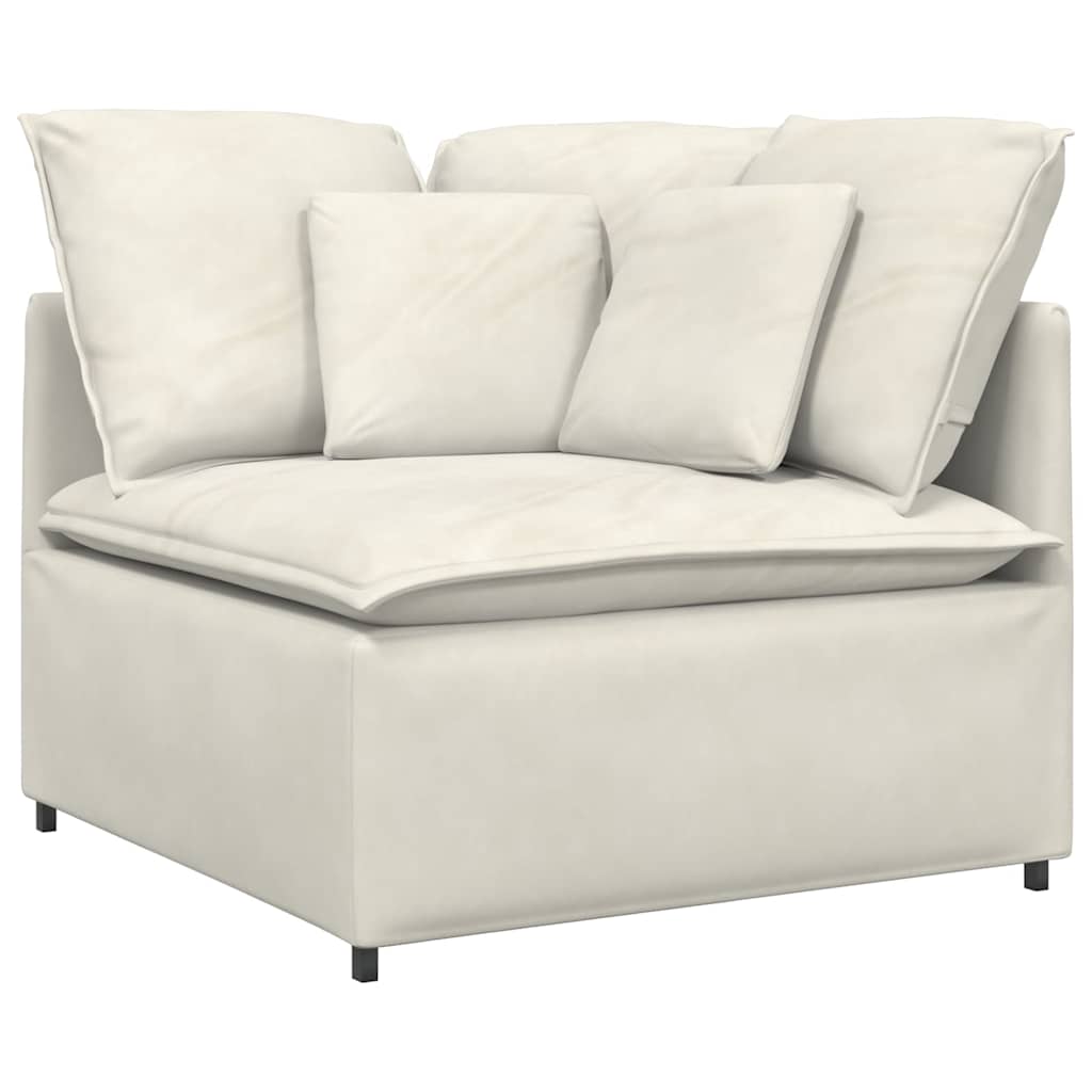 Modulares Sofa mit Kissen Samt Cream