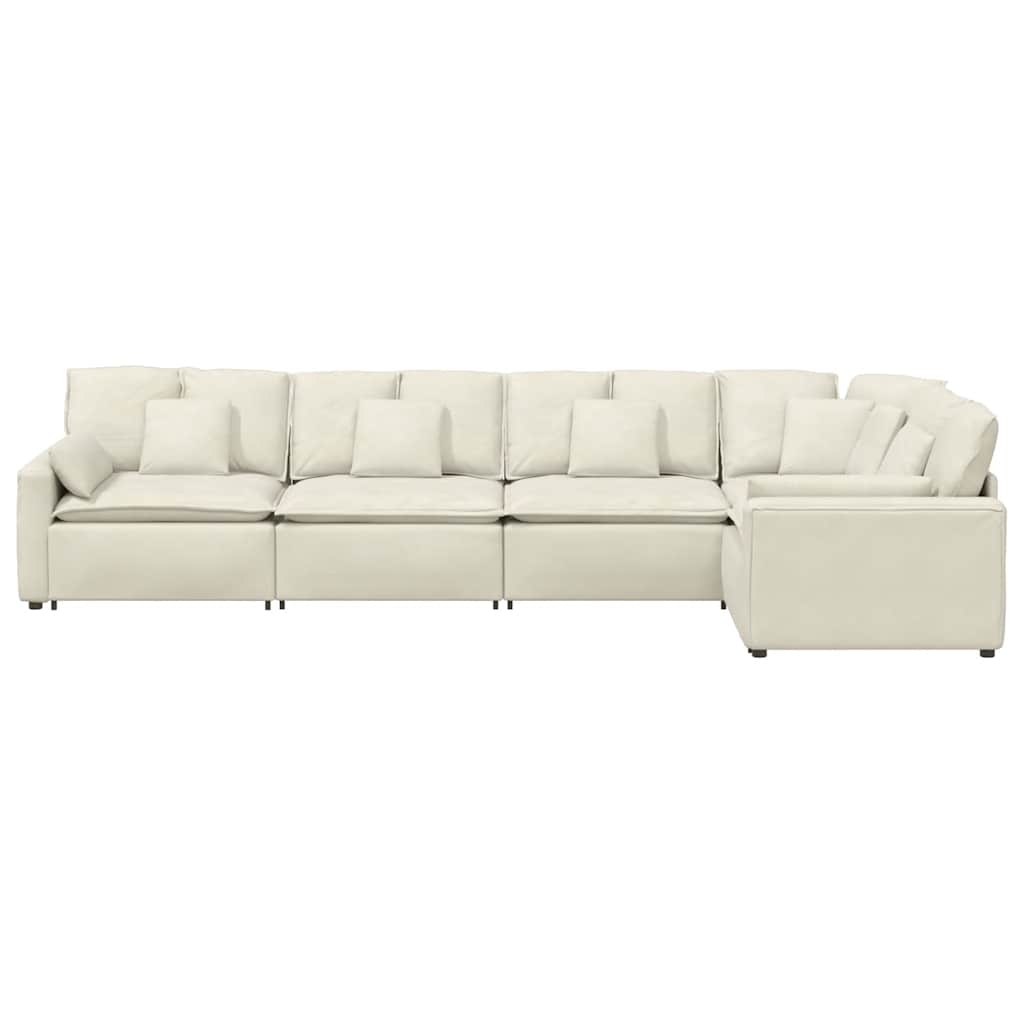 Modulares Sofa mit Kissen Samt Cream