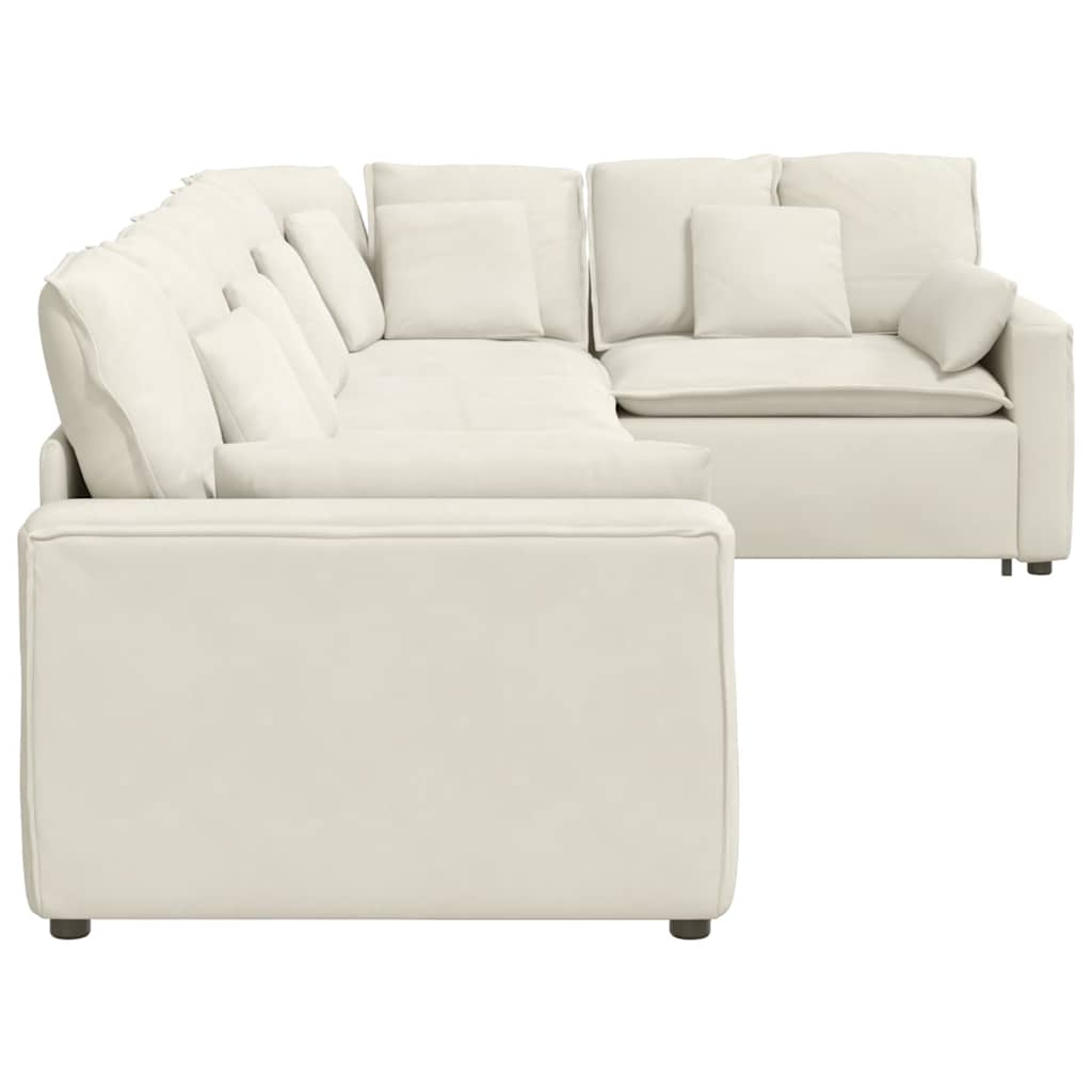 Modulares Sofa mit Kissen Samt Cream