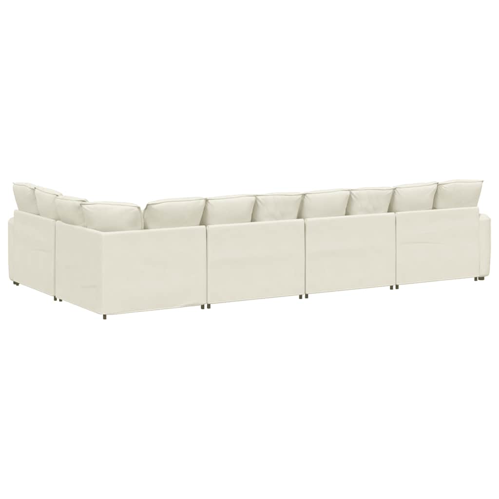 Modulares Sofa mit Kissen Samt Cream