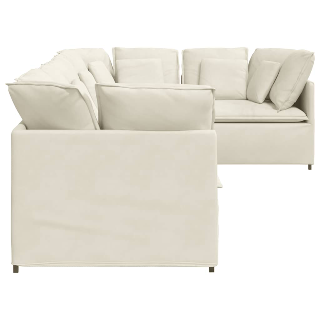 Modulares Sofa mit Kissen Samt Cream