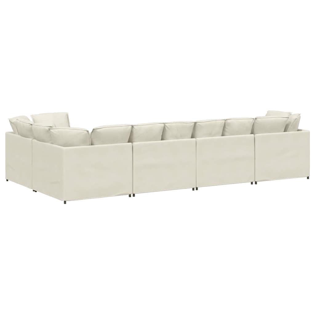 Modulares Sofa mit Kissen Samt Cream