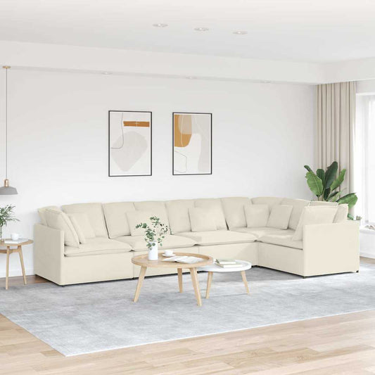 Modulares Sofa mit Kissen Samt Cream