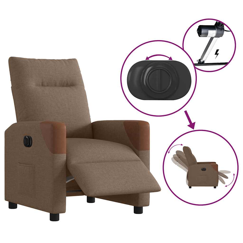 Relaxsessel Elektrisch Braun Stoff