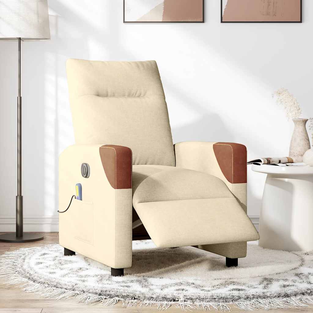 Massagesessel Elektrisch Creme Stoff