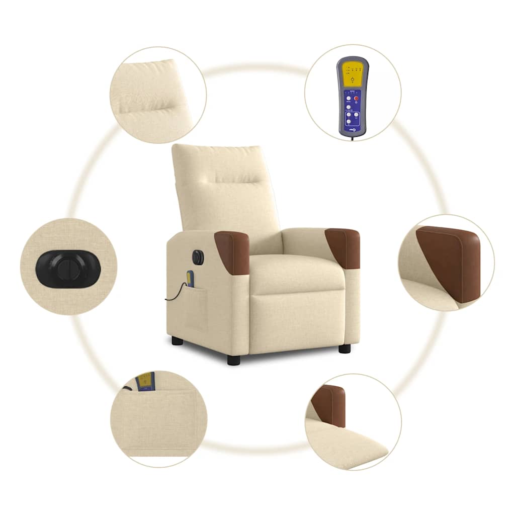 Massagesessel Elektrisch Creme Stoff