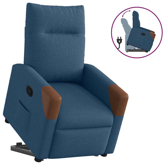 Relaxsessel mit Aufstehhilfe Blau Stoff