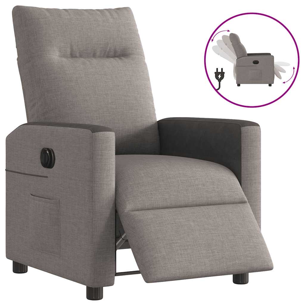 Relaxsessel Elektrisch Taupe Stoff