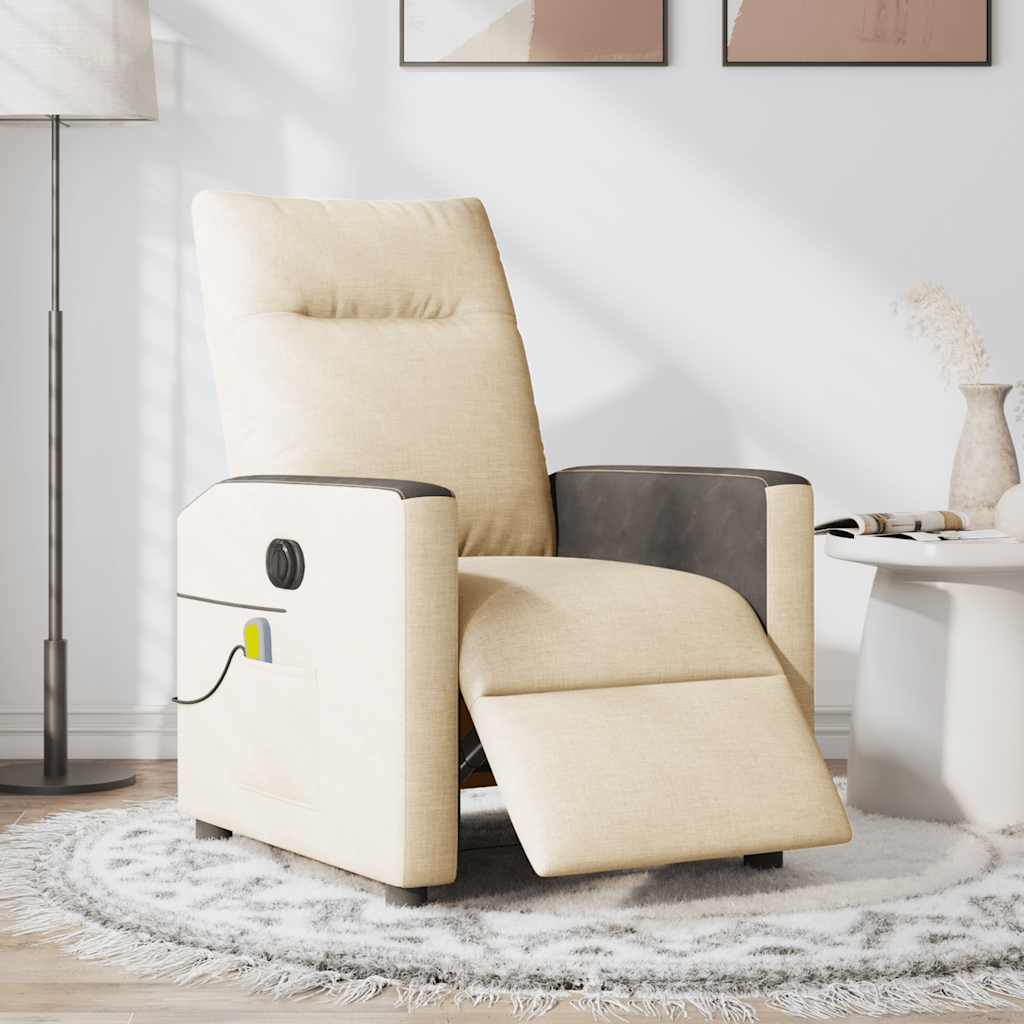Massagesessel Elektrisch Creme Stoff