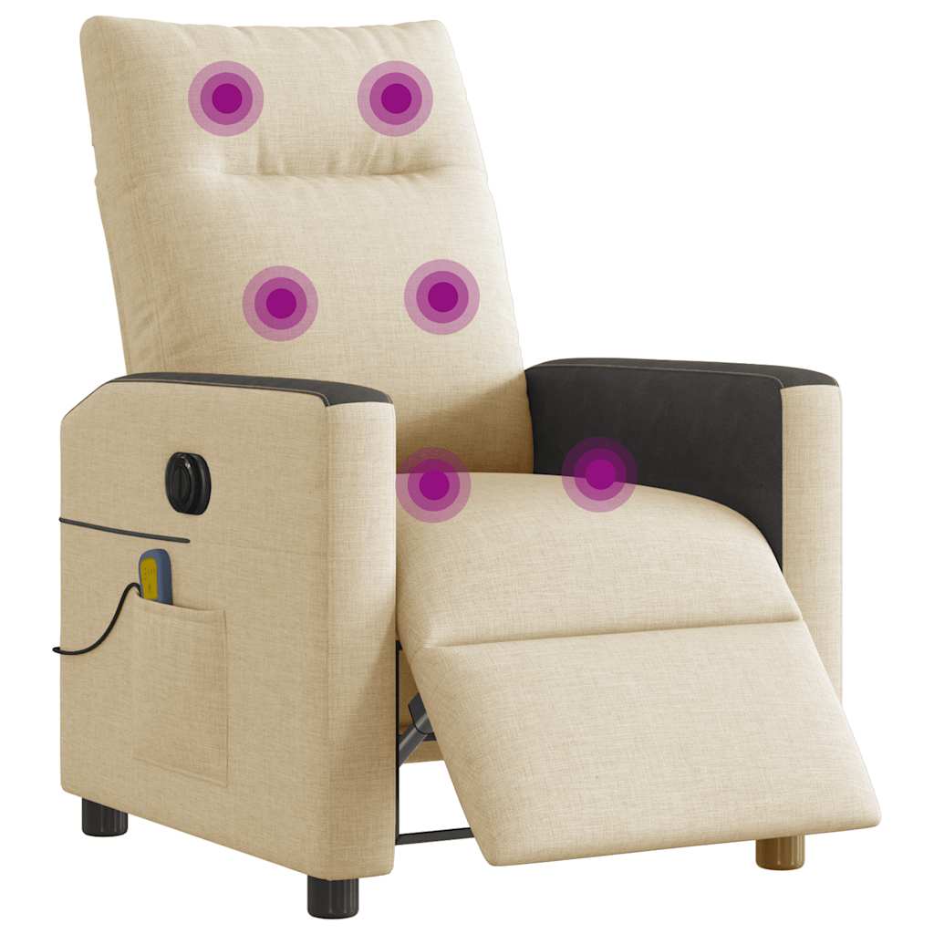 Massagesessel Elektrisch Creme Stoff