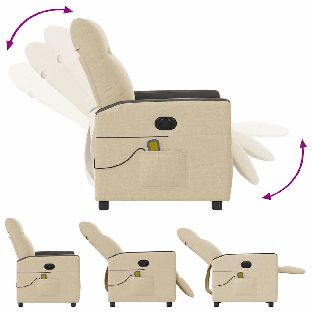 Massagesessel Elektrisch Creme Stoff