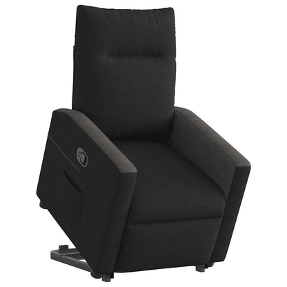 Relaxsessel mit Aufstehhilfe Schwarz Stoff