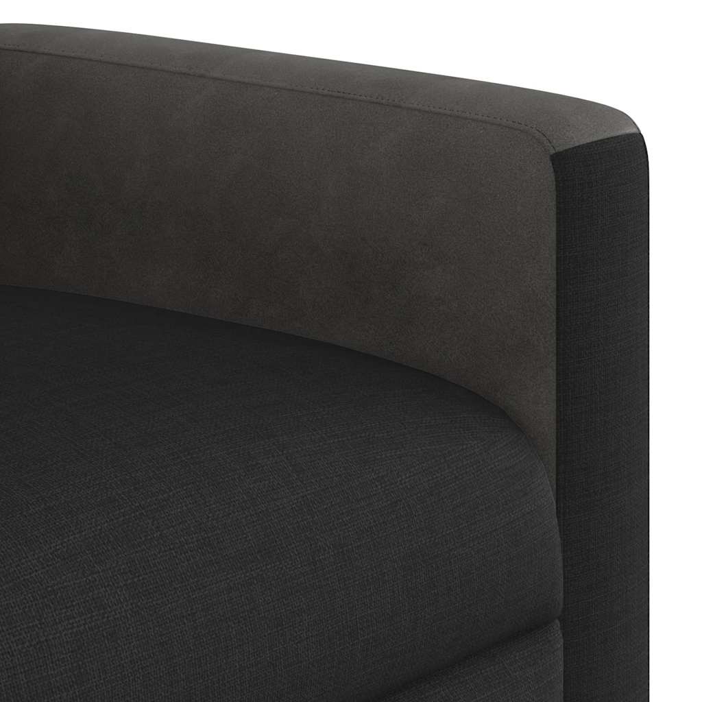 Relaxsessel mit Aufstehhilfe Schwarz Stoff