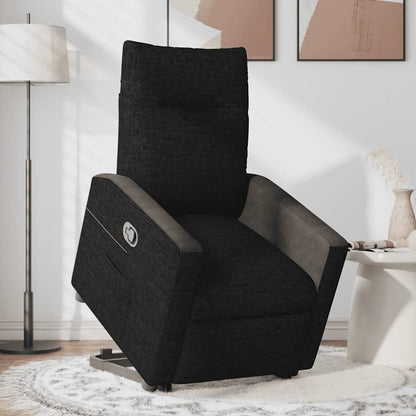 Relaxsessel mit Aufstehhilfe Schwarz Stoff